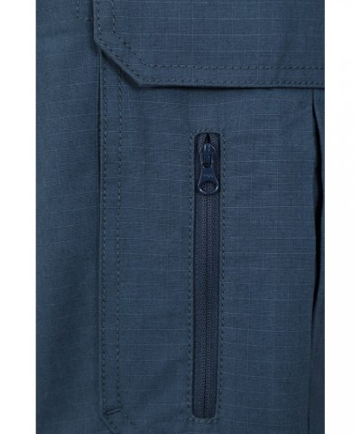 Prospect Rip-Stop Mens Cargo Shorts Dark Blue $19.00 Pants