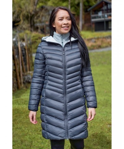 Florence Womens Long Insulated Jacket Grey $38.40 Jackets