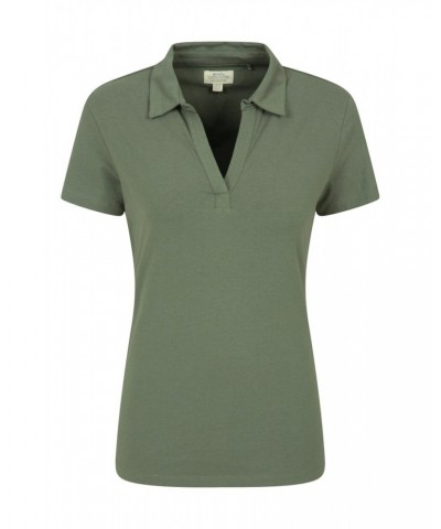 Womens UV Polo Shirt Light Khaki $18.47 Tops