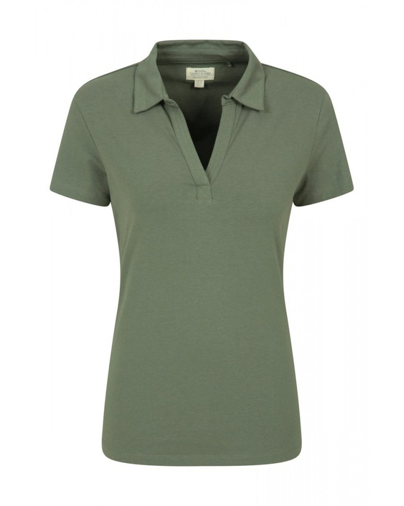 Womens UV Polo Shirt Light Khaki $18.47 Tops