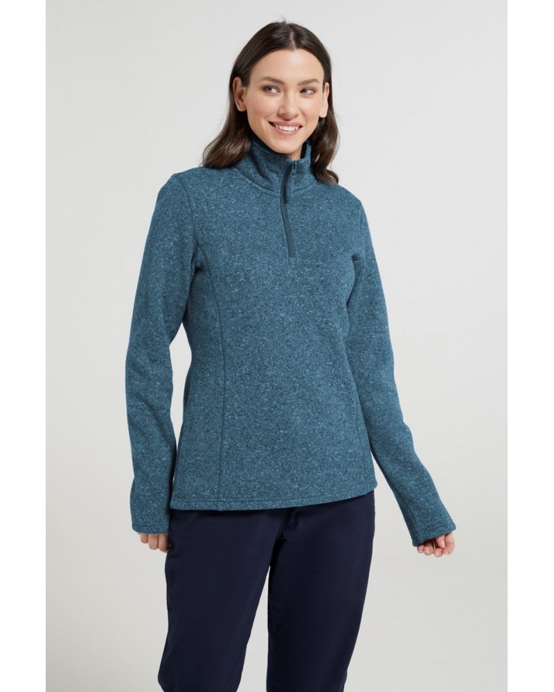 Idris Womens Half-Zip Fleece Teal $28.99 Fleece