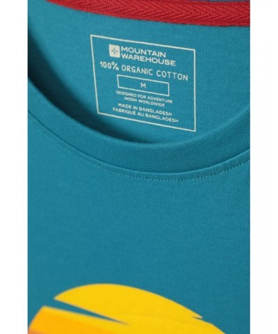 Take A Hike Mens Organic T-Shirt Dark Teal $16.19 Tops