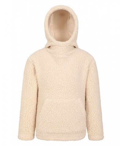 Kids Sherpa Fleece Hoodie Beige $15.92 Tops