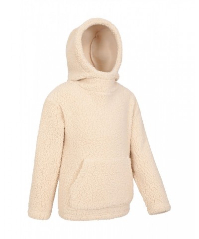 Kids Sherpa Fleece Hoodie Beige $15.92 Tops