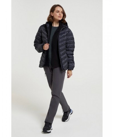 Seasons Womens Printed Insulated Jacket Dark Grey $27.35 Jackets