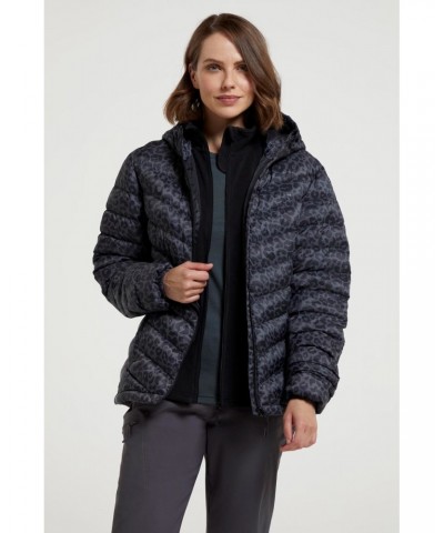 Seasons Womens Printed Insulated Jacket Dark Grey $27.35 Jackets