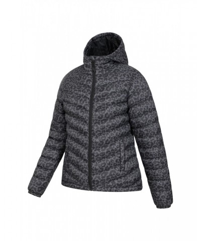 Seasons Womens Printed Insulated Jacket Dark Grey $27.35 Jackets