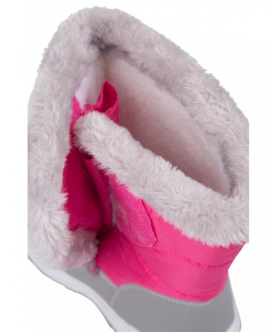 Caribou Kids Faux Fur Trim Adaptive Snow Boots Bright Pink $20.79 Footwear