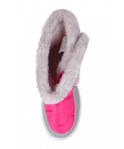 Caribou Kids Faux Fur Trim Adaptive Snow Boots Bright Pink $20.79 Footwear