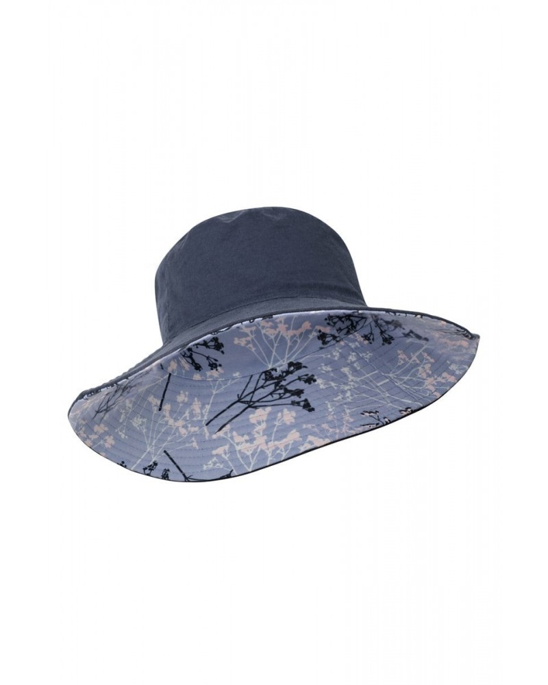 Reversible Printed Womens Brim Hat Navy $12.50 Accessories