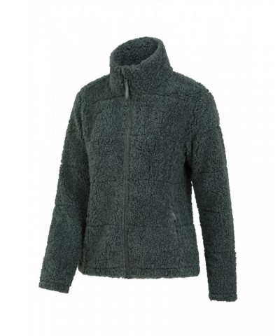 Trevisker Womens Fleece Bomber Jacket Dark Green $27.49 Fleece