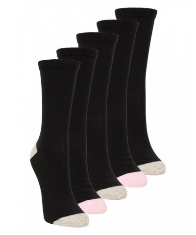 Womens Everyday Mid-Calf Socks with Odour Control 5-Pack Jet Black $14.74 Accessories