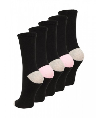 Womens Everyday Mid-Calf Socks with Odour Control 5-Pack Jet Black $14.74 Accessories