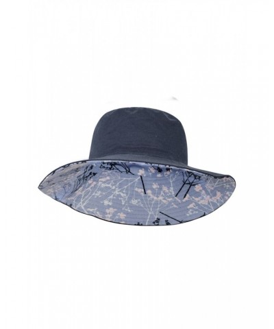 Reversible Printed Womens Brim Hat Navy $12.50 Accessories