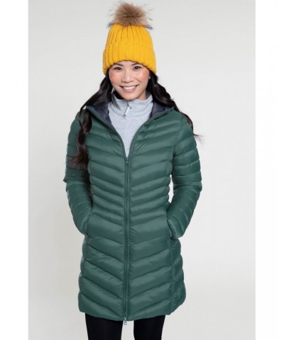 Florence Womens Long Insulated Jacket Dark Green $32.00 Jackets