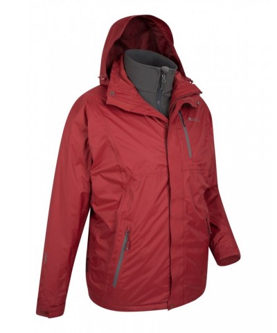 Bracken Extreme 3 in 1 Mens Waterproof Jacket Dark Red $75.00 Jackets