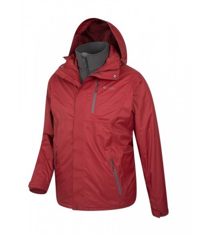 Bracken Extreme 3 in 1 Mens Waterproof Jacket Dark Red $75.00 Jackets