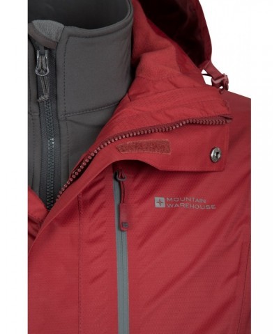 Bracken Extreme 3 in 1 Mens Waterproof Jacket Dark Red $75.00 Jackets