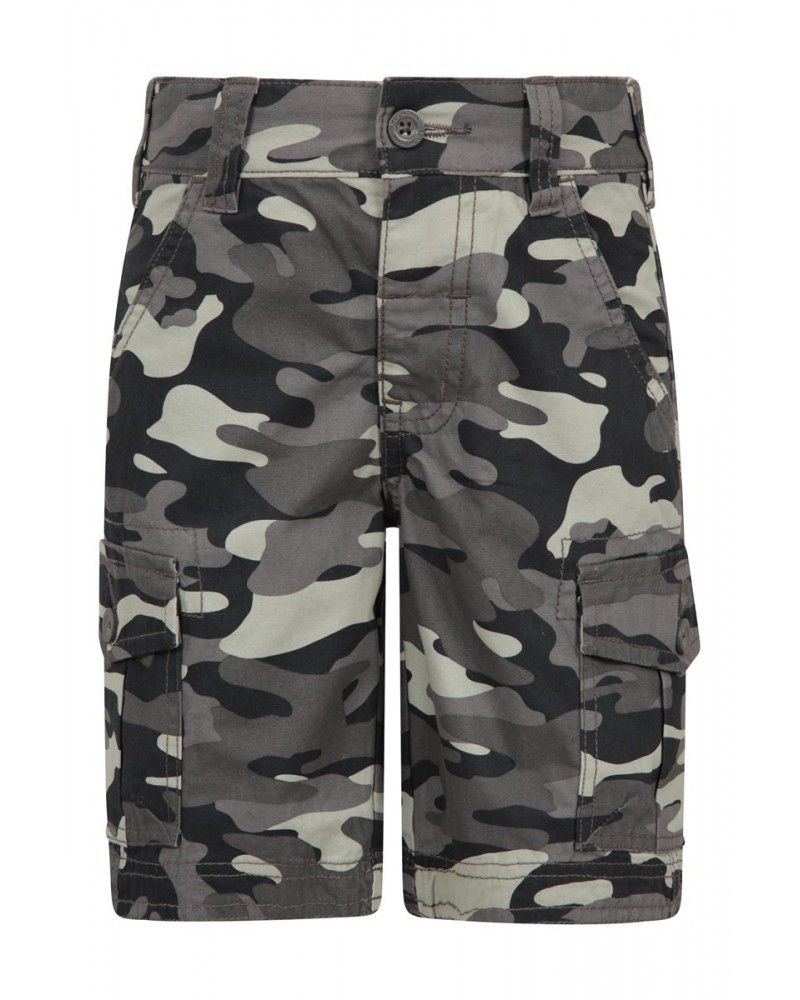 Camo Cargo Kids Shorts Black $19.79 Pants