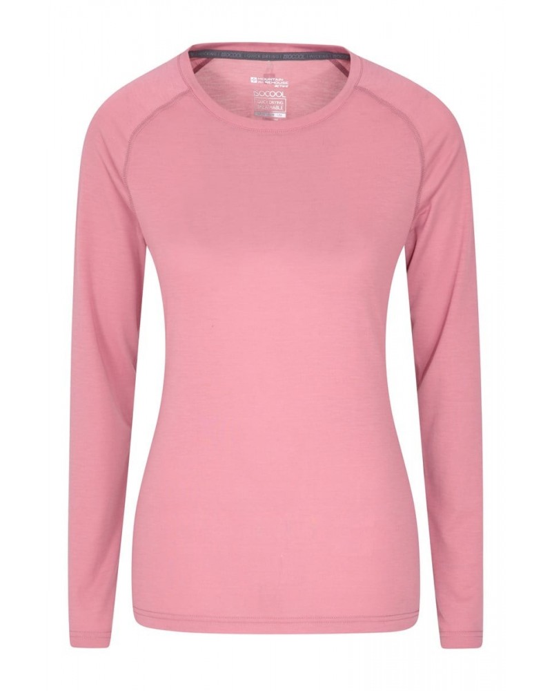 Quick Dry Womens Long Sleeve Top Pale Pink $13.76 Tops