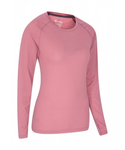 Quick Dry Womens Long Sleeve Top Pale Pink $13.76 Tops