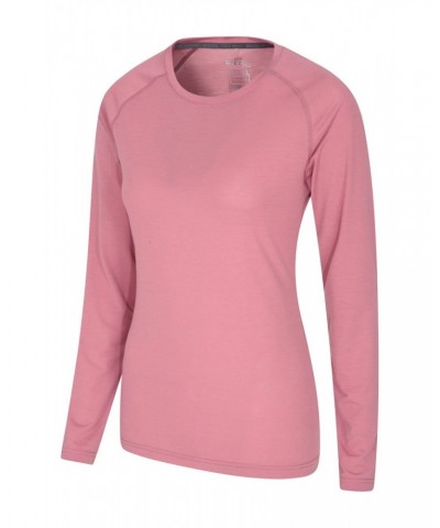 Quick Dry Womens Long Sleeve Top Pale Pink $13.76 Tops