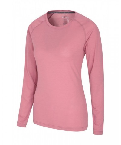 Quick Dry Womens Long Sleeve Top Pale Pink $13.76 Tops