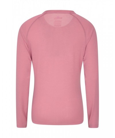 Quick Dry Womens Long Sleeve Top Pale Pink $13.76 Tops