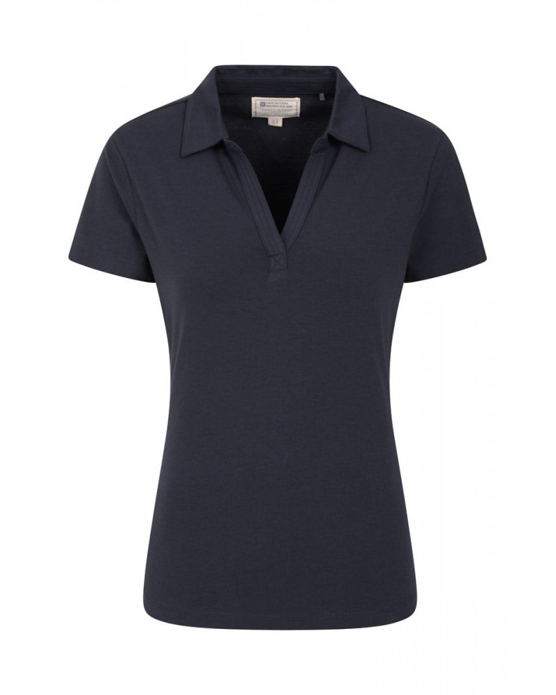 Womens UV Polo Shirt Navy $15.84 Tops