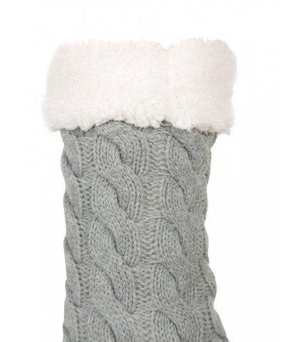 Sherpa Womens Long Slipper Socks Grey $13.24 Loungewear