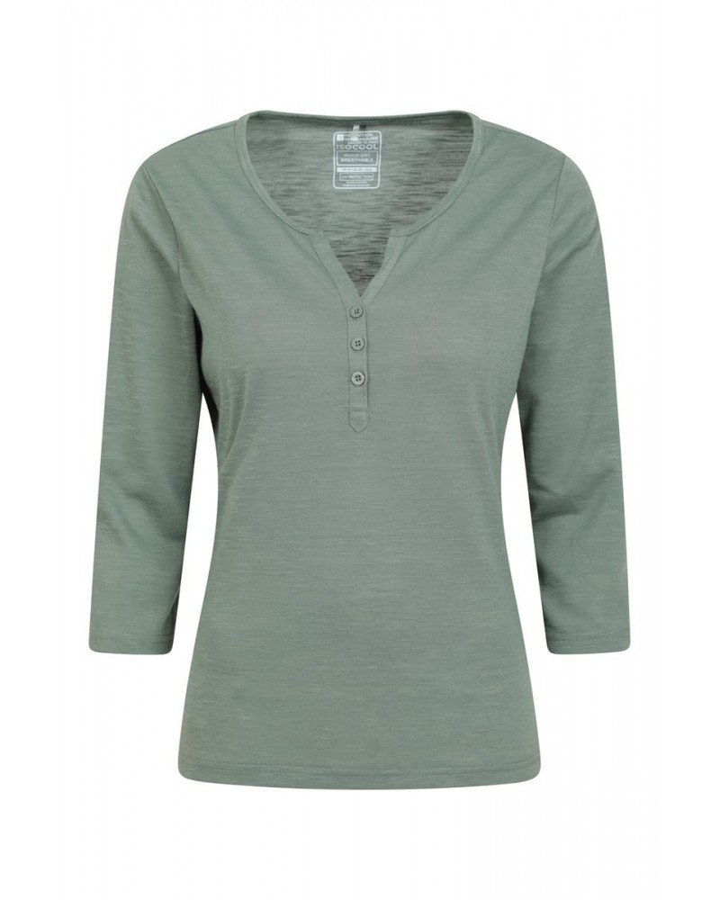 Paphos Womens Quick-Dry UV Button Top Light Khaki $17.15 Tops