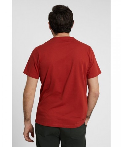 Wander Organic Cotton Mens T-Shirt Burgundy $14.85 Tops