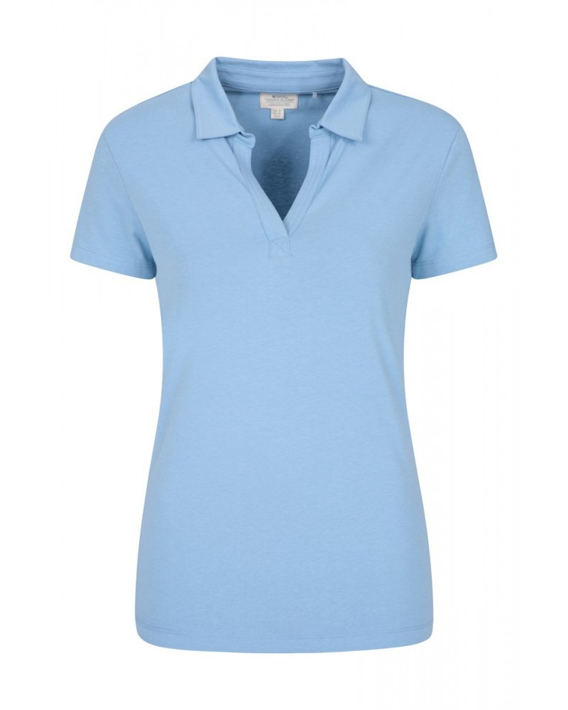 Womens UV Polo Shirt Pale Blue $14.85 Tops