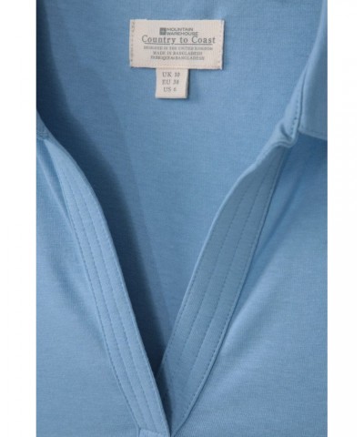 Womens UV Polo Shirt Pale Blue $14.85 Tops