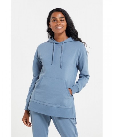 Lounge Soft-Touch Womens Longline Hoodie Blue $15.51 Loungewear