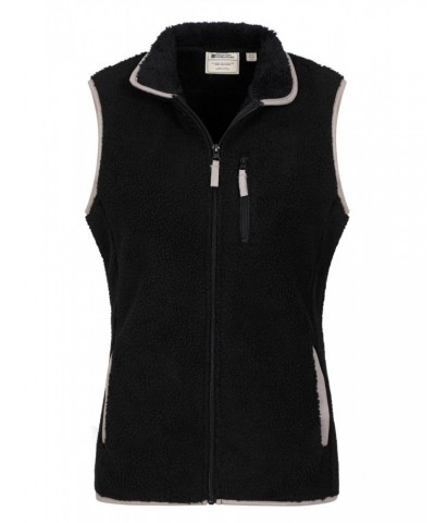 Sennen Womens Sherpa Lined Vest Black $22.39 Jackets