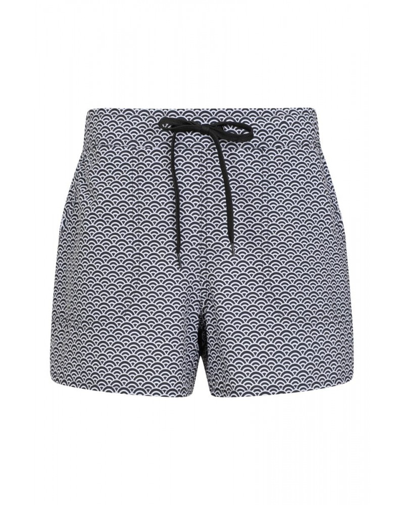 Patterned Womens Stretch Boardshorts - Short Black $16.17 Pants