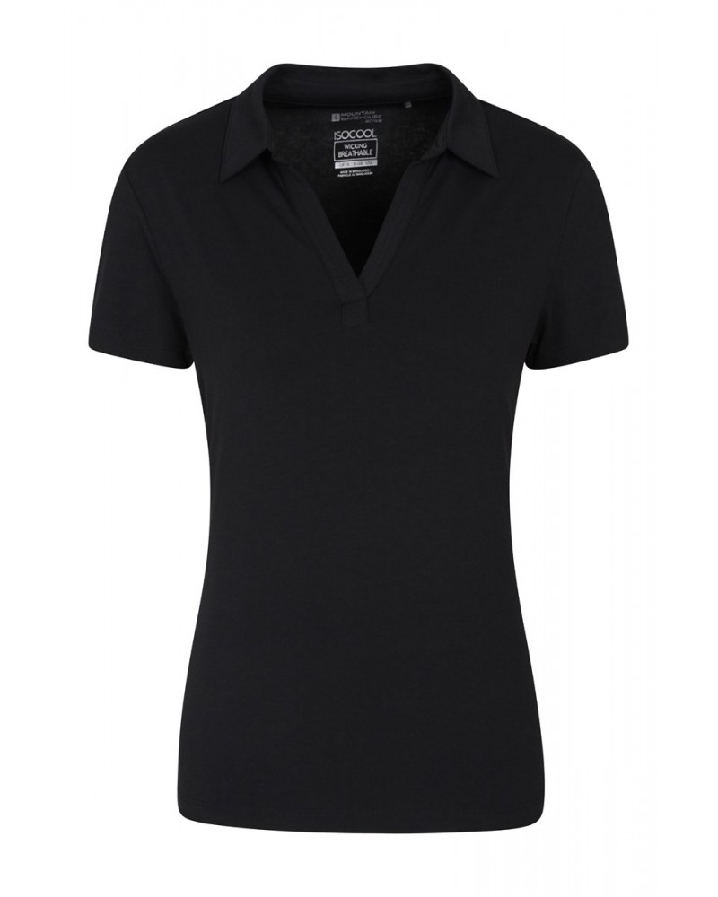 Womens UV Polo Shirt Black $19.13 Tops