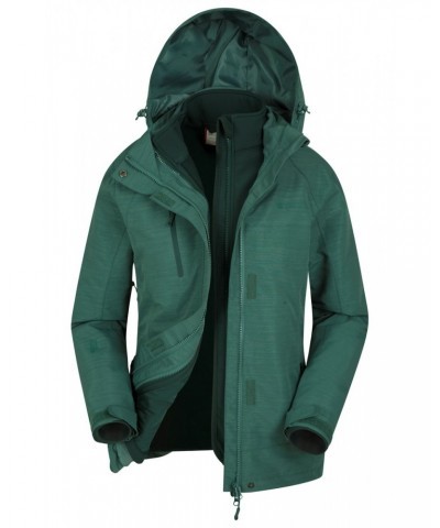 Bracken Melange Womens 3 in 1 Jacket Green $44.00 Jackets