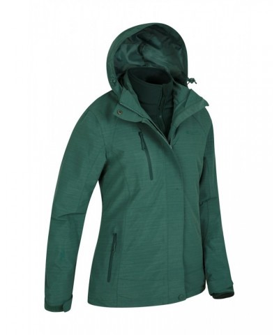 Bracken Melange Womens 3 in 1 Jacket Green $44.00 Jackets