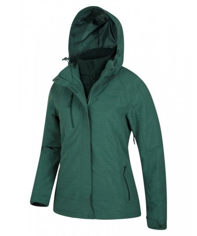 Bracken Melange Womens 3 in 1 Jacket Green $44.00 Jackets