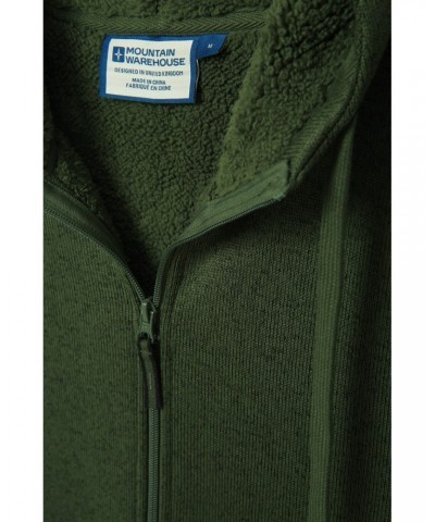 Nevis Mens Fleece Lined Hoodie Khaki $17.86 Tops