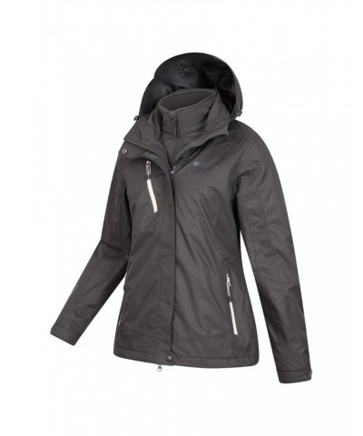 Bracken Melange Womens 3 in 1 Jacket Black $54.99 Jackets