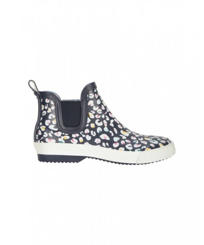 Womens Printed Short Rain Boots Navy $17.60 Footwear