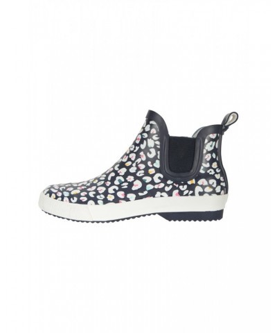 Womens Printed Short Rain Boots Navy $17.60 Footwear