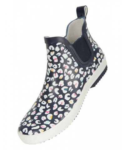 Womens Printed Short Rain Boots Navy $17.60 Footwear