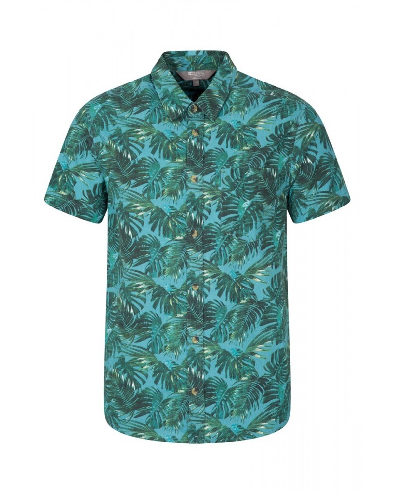 Hawaiian Short Sleeve Mens Shirt Green $18.47 Tops