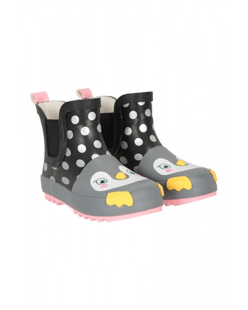 Kids Short Character Rain Boots Black $15.38 Footwear