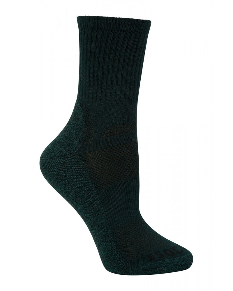 IsoCool Womens Trekker Quarter Length Socks Dark Green $10.00 Accessories