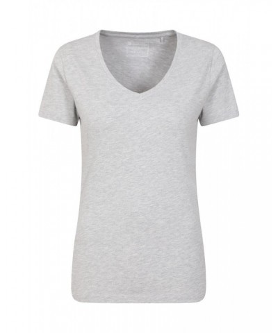 Basic V-Neck Womens Tee Grey $10.79 Tops